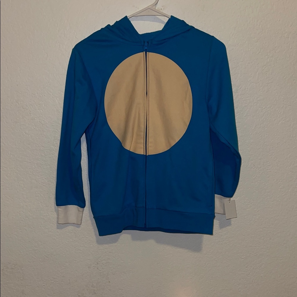 Sonic the hedgehog Blue Hoodie with Beige Circle Design